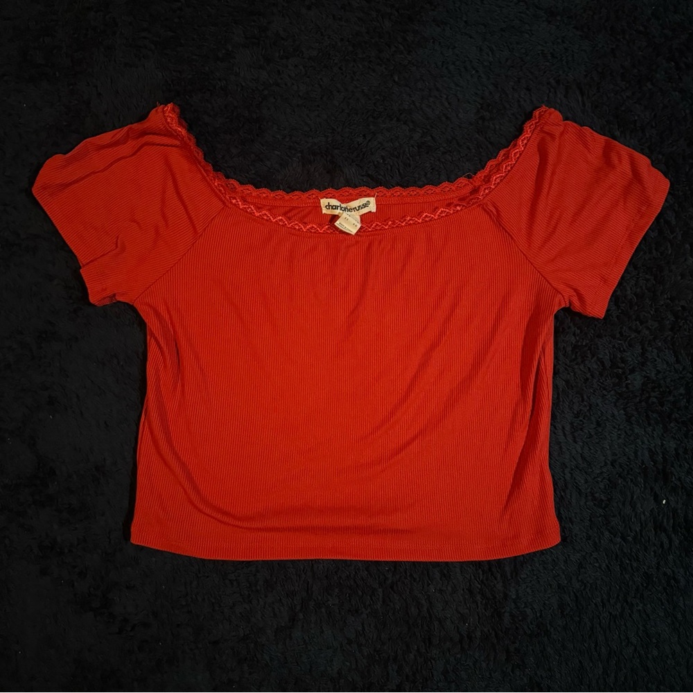Charlotte Russe Scarlet Off-Shoulder Blouse